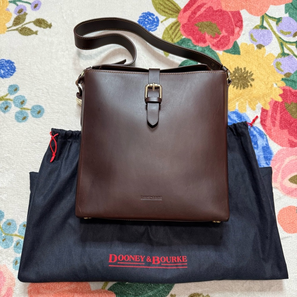 Dooney & Bourke Dark Brown Folded Buckle Shoulder Bag DB Italia Collection